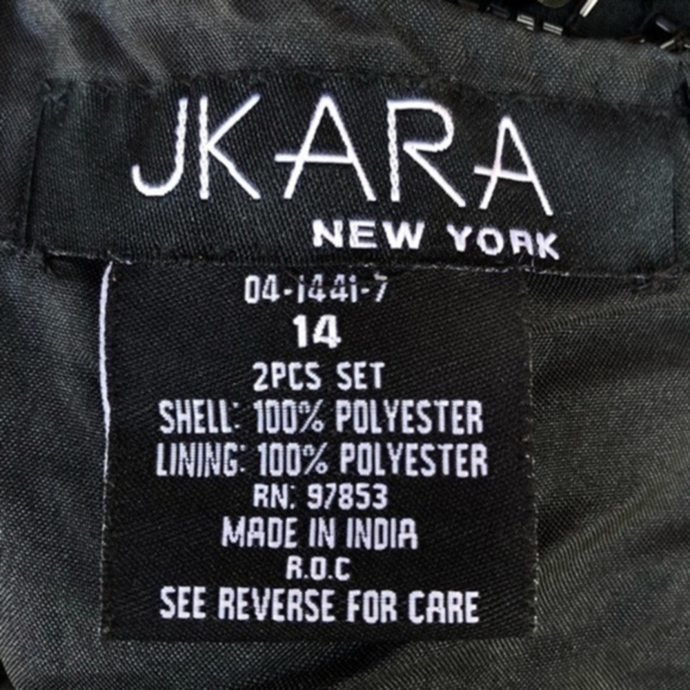 JKARA New York Beaded Sequin Round Neck Black Sleeveless Mini Dress 👗 - Picture 11 of 12